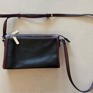 Joanel The Brand Black Red And Burgundy Multi Pouch Crossbody